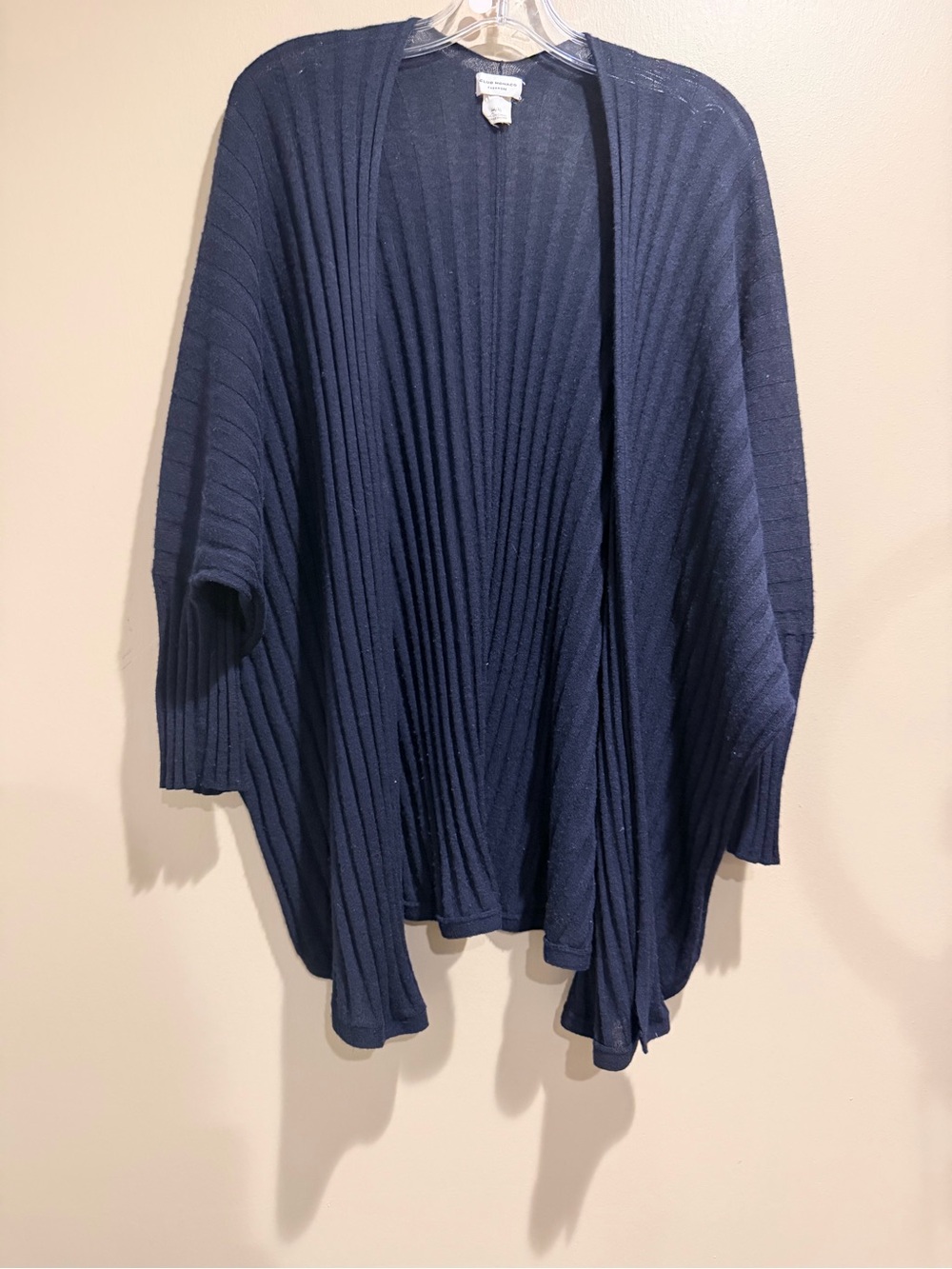 Club Monaco black cashmere Ribbed Open-Front Women's Cardigan